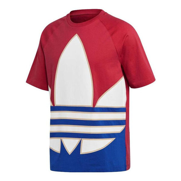 

Футболка Men's adidas originals Colorblock Large Logo Round Neck Casual Short Sleeve Red T-Shirt, красный