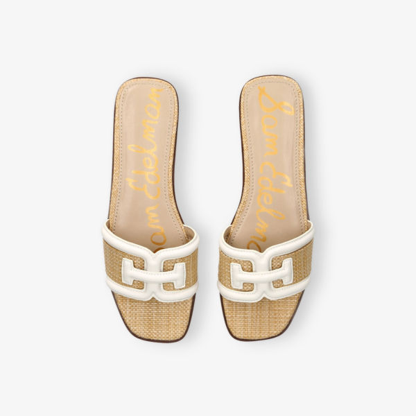 Сандалии кожаные Sam Edelman Irina с плетеными ремешками, бежевый — фото 2