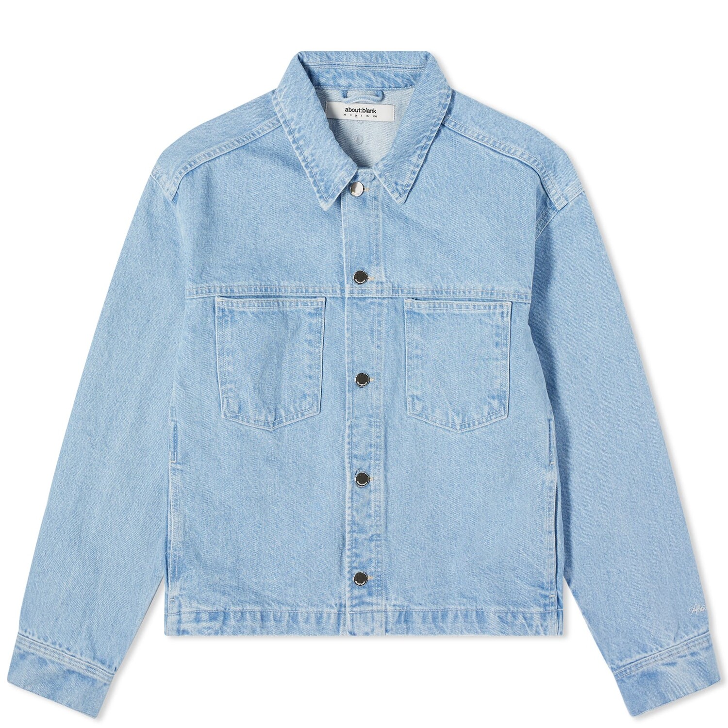 

Джинсовая куртка About:Blank Cropped Denim, цвет Mid Wash Blue