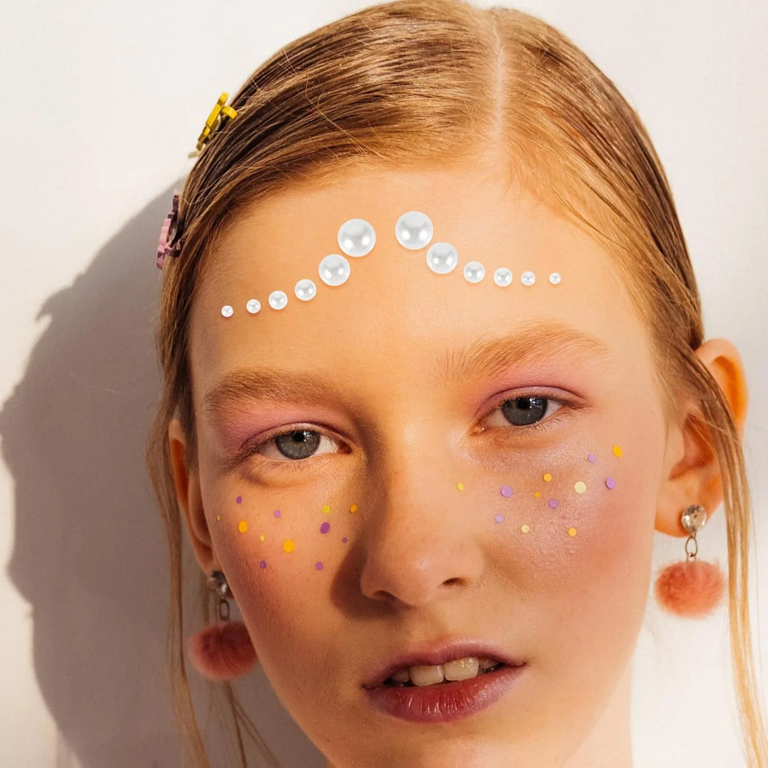 Самоклеящиеся жемчужные стязи для лица YOSADIER, 12 листов, белый — фото 4