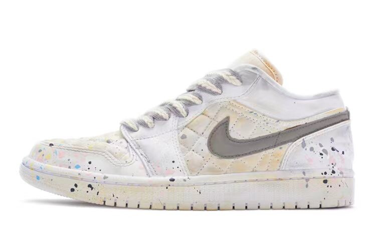 Кроссовки Air JORDAN 1 Vintage Basketball Shoes Women's Low-Top White Beige — фото 2