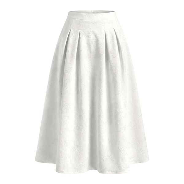 

Женская юбка миди с цветочным жаккардом и расклешенным силуэтом Inspire Chic