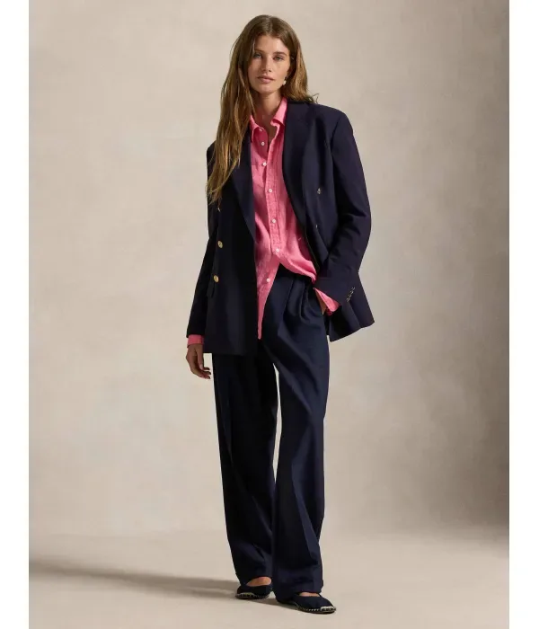 Льняная рубашка classic fit Polo Ralph Lauren, розовый — фото 2