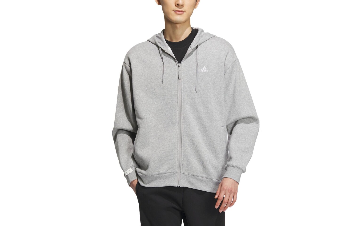 Толстовка Adidas Logo Full-Zip, средний серый вереск — фото 3