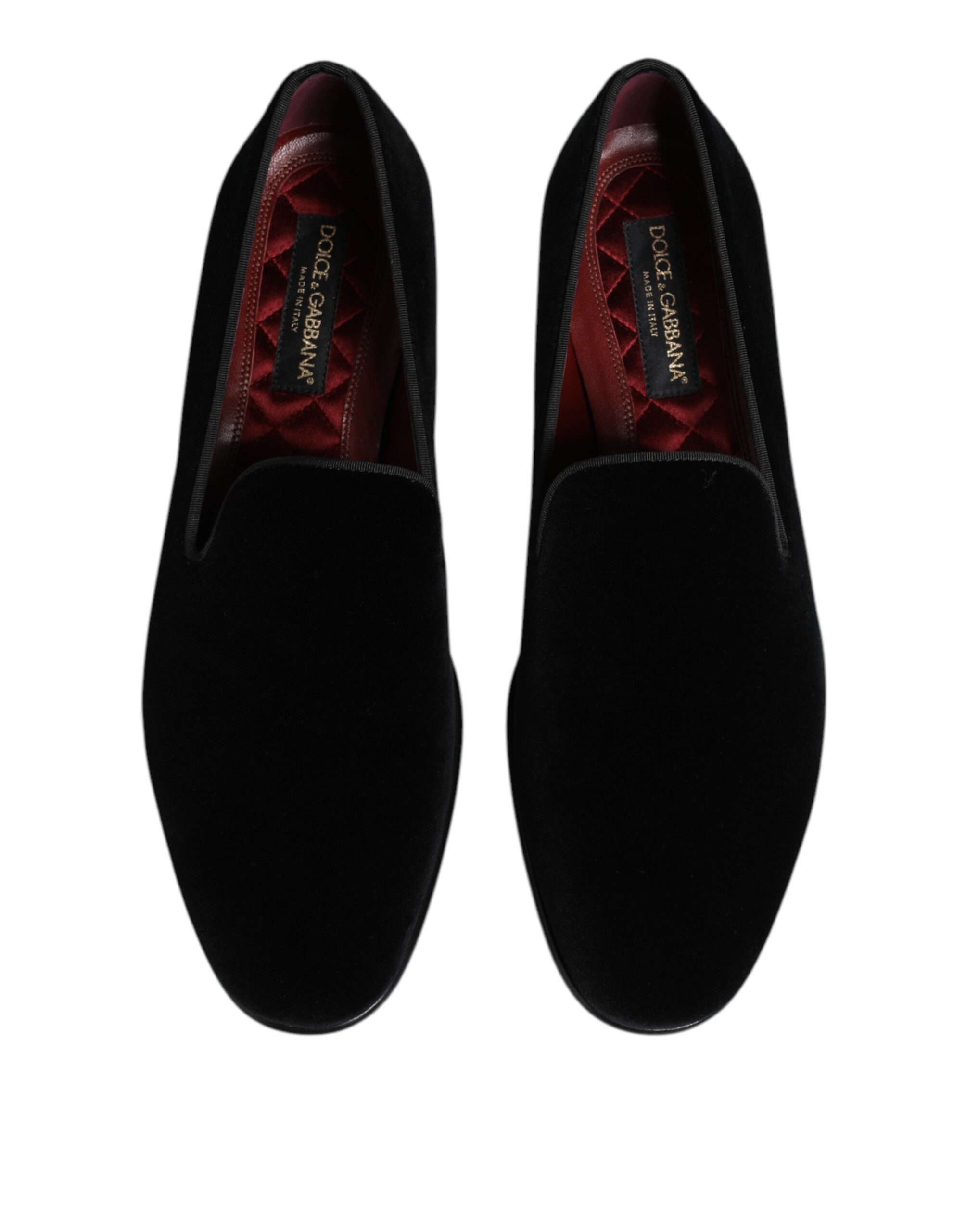 Черные бархатные лоферы-слипоны для мужчин. Классическая обувь. Dolce & Gabbana, черный — фото 3