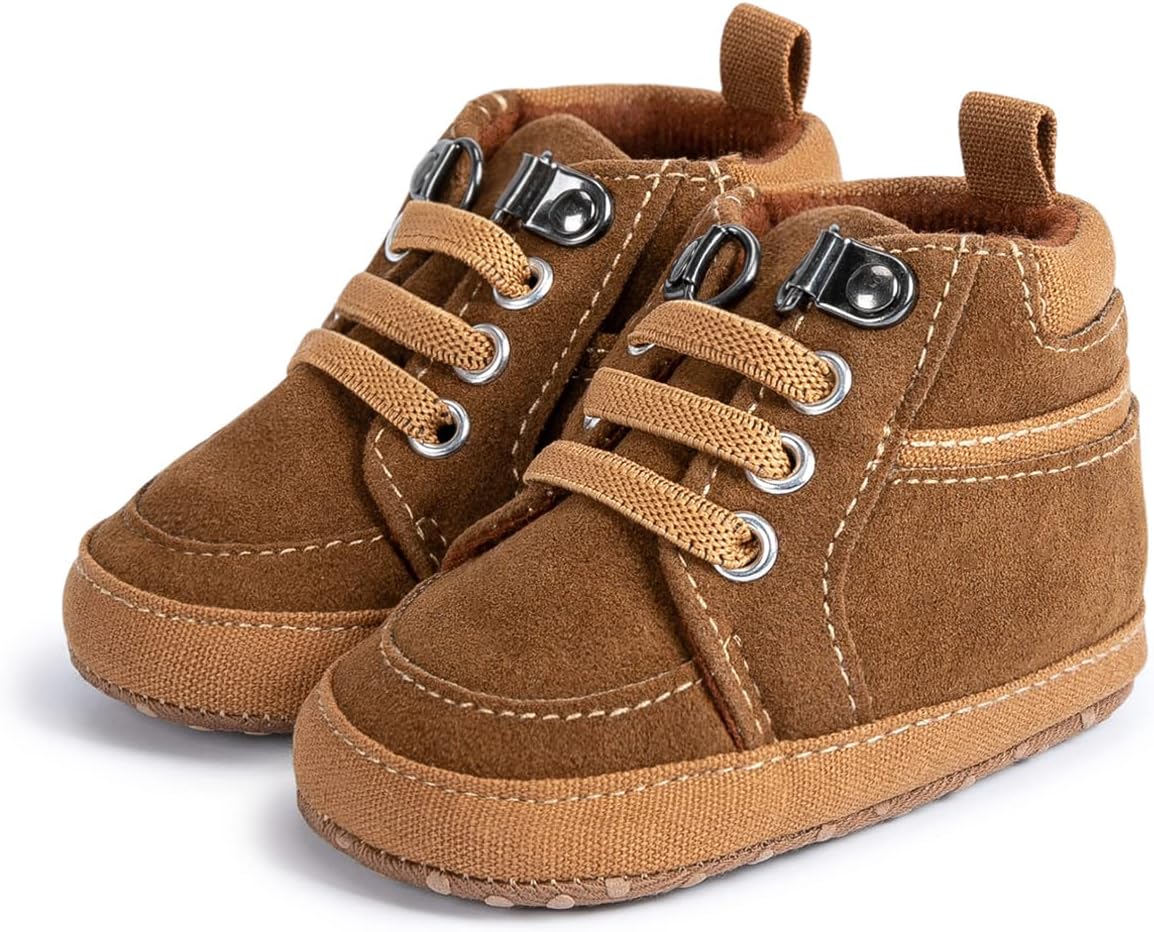 

Детские кроссовки Babelvit для мальчиков и девочек с мягкой подошвой, высокие на шнуровке, унисекс, ботинки для малышей, новорожденных, первые ходунки, обувь для первого шага, 01 Db/Brown