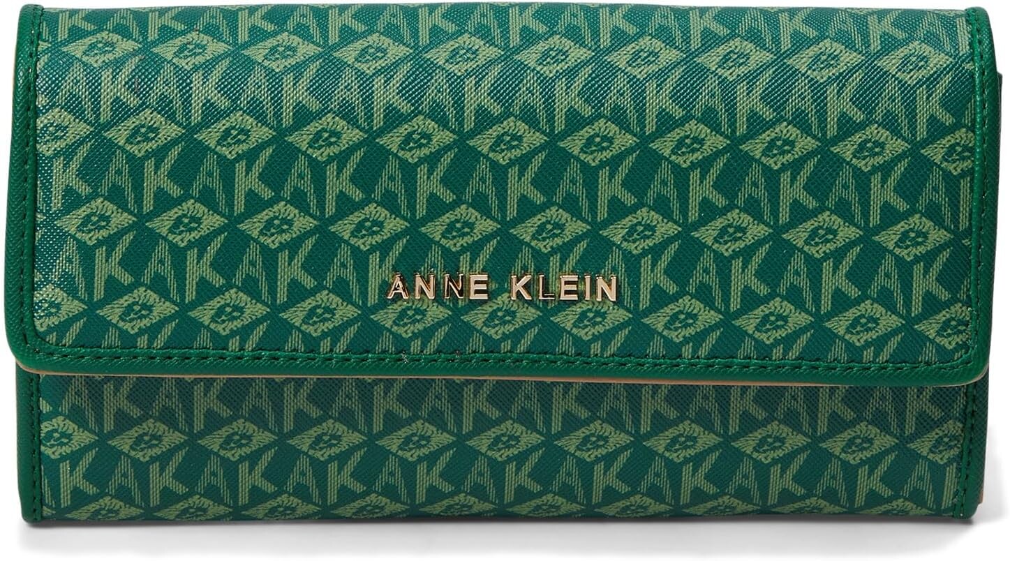 

Кошелек Anne Klein AK Cube Logo Flap Wallet, цвет Palm Leaf Tonal/Palm Leaf