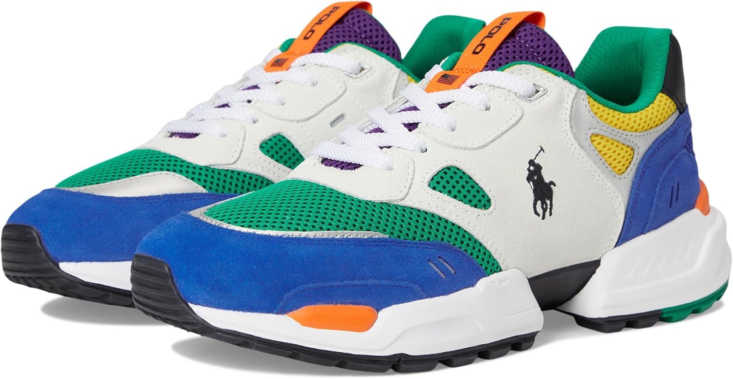 

Polo Ralph Lauren мужские замшевые кроссовки mesh-polo jgr pp с низким верхом на шнурках, Multi Colorblock