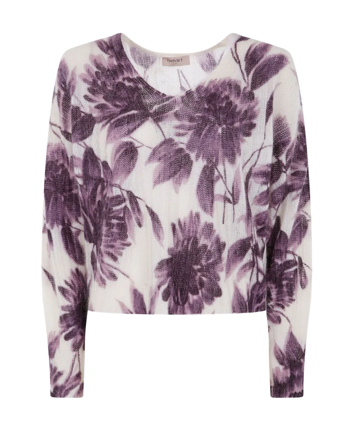 

Пуловер с V-образным вырезом Twinset, мультиколор