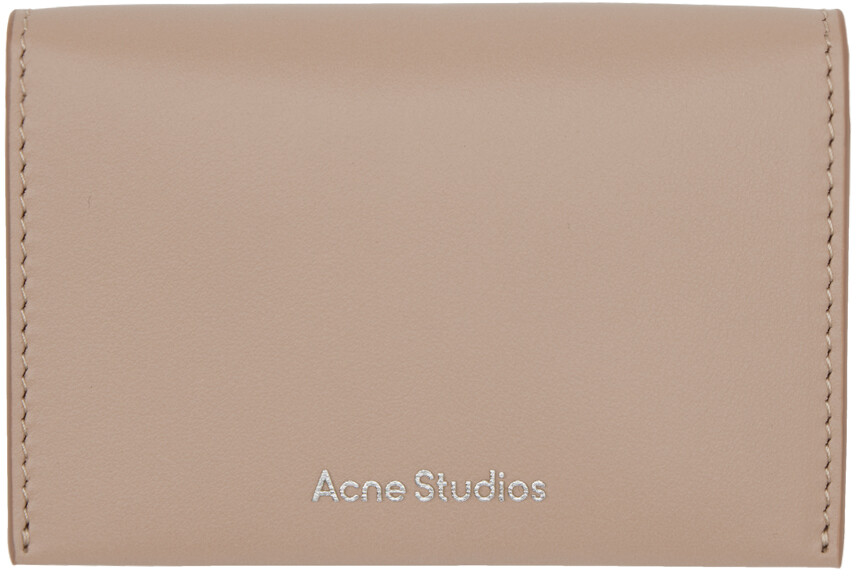 

Визитница из бежевой кожи Acne Studios
