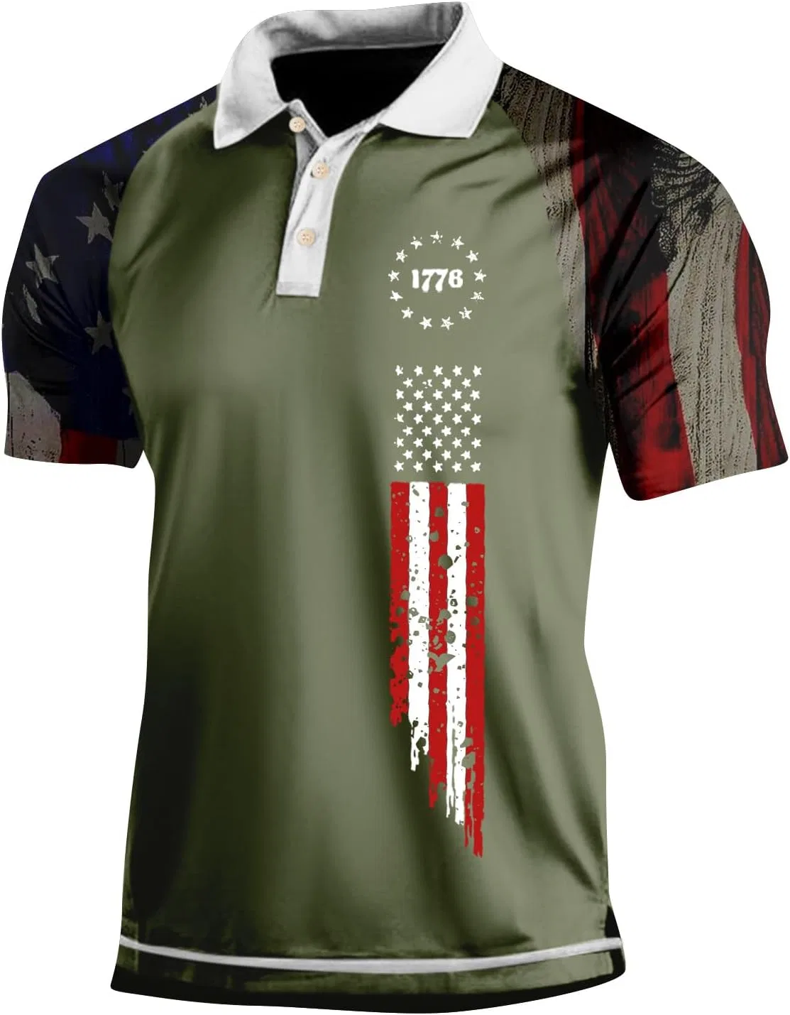 Мужская футболка с флагом США, 250 Years America, короткий рукав, патриотическая, 4-army Green