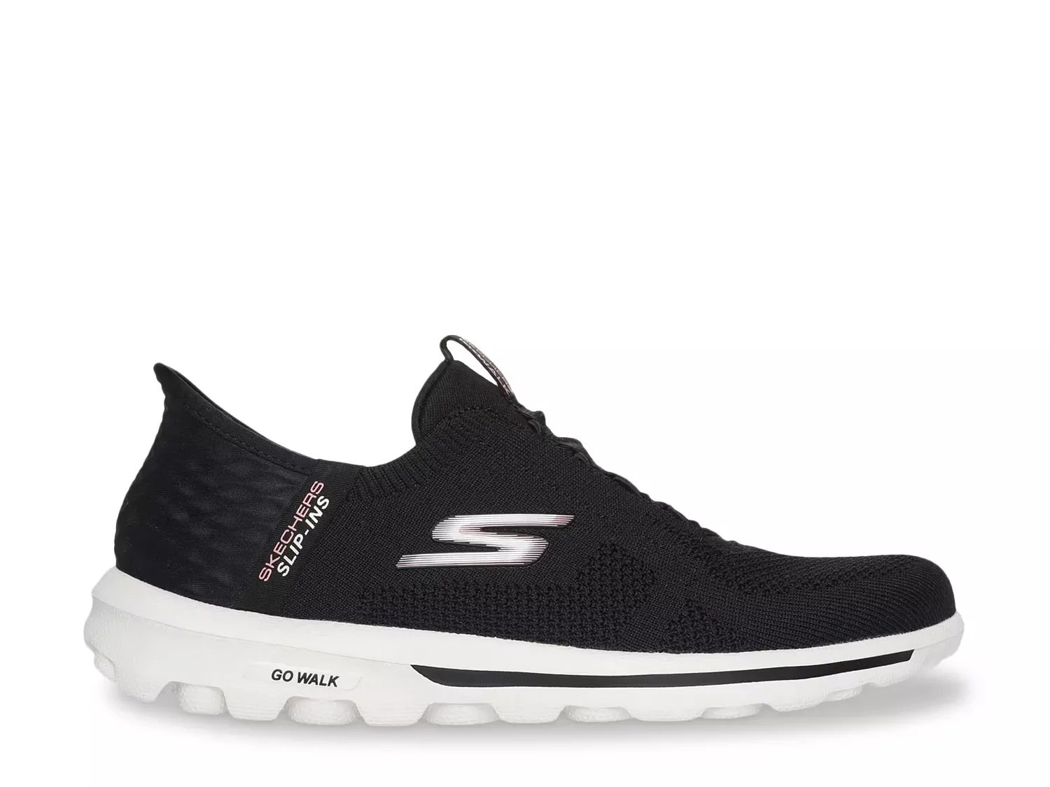 Hands Free Slip-ins GO WALK Travel Milan Слипоны Sneaker - женские Skechers, Black/Pink — фото 3