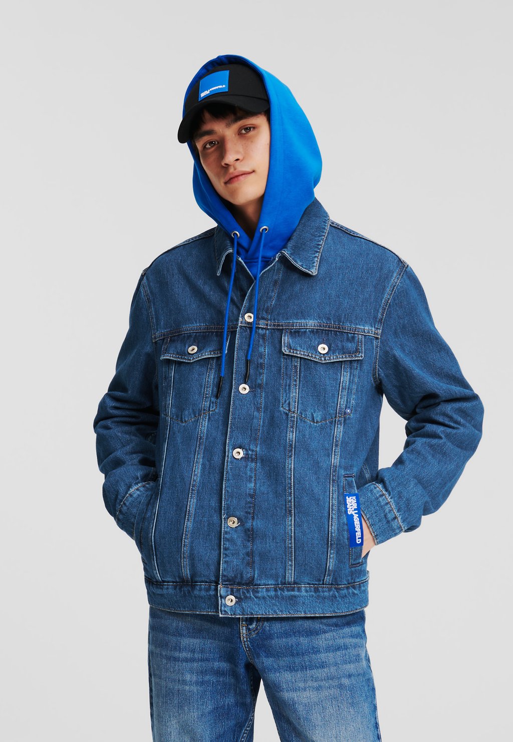 

Джинсовая куртка KARL LAGERFELD JEANS, синий