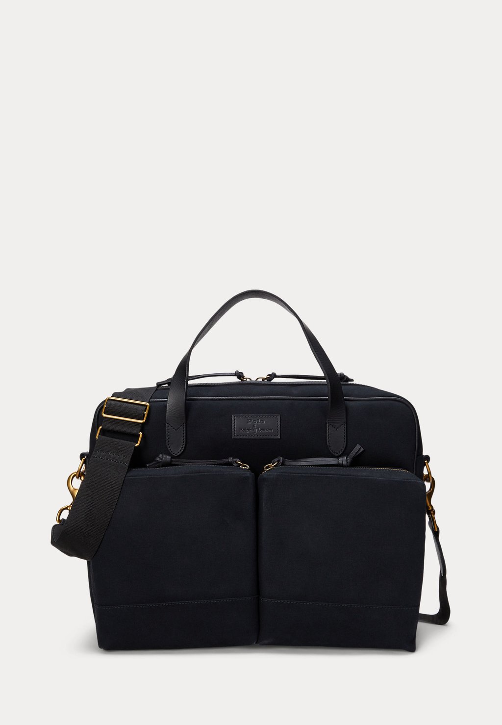 

Портфель LEATHER TRIM CANVAS COMMUTER BAG - Laptop bag Polo Ralph Lauren, черный