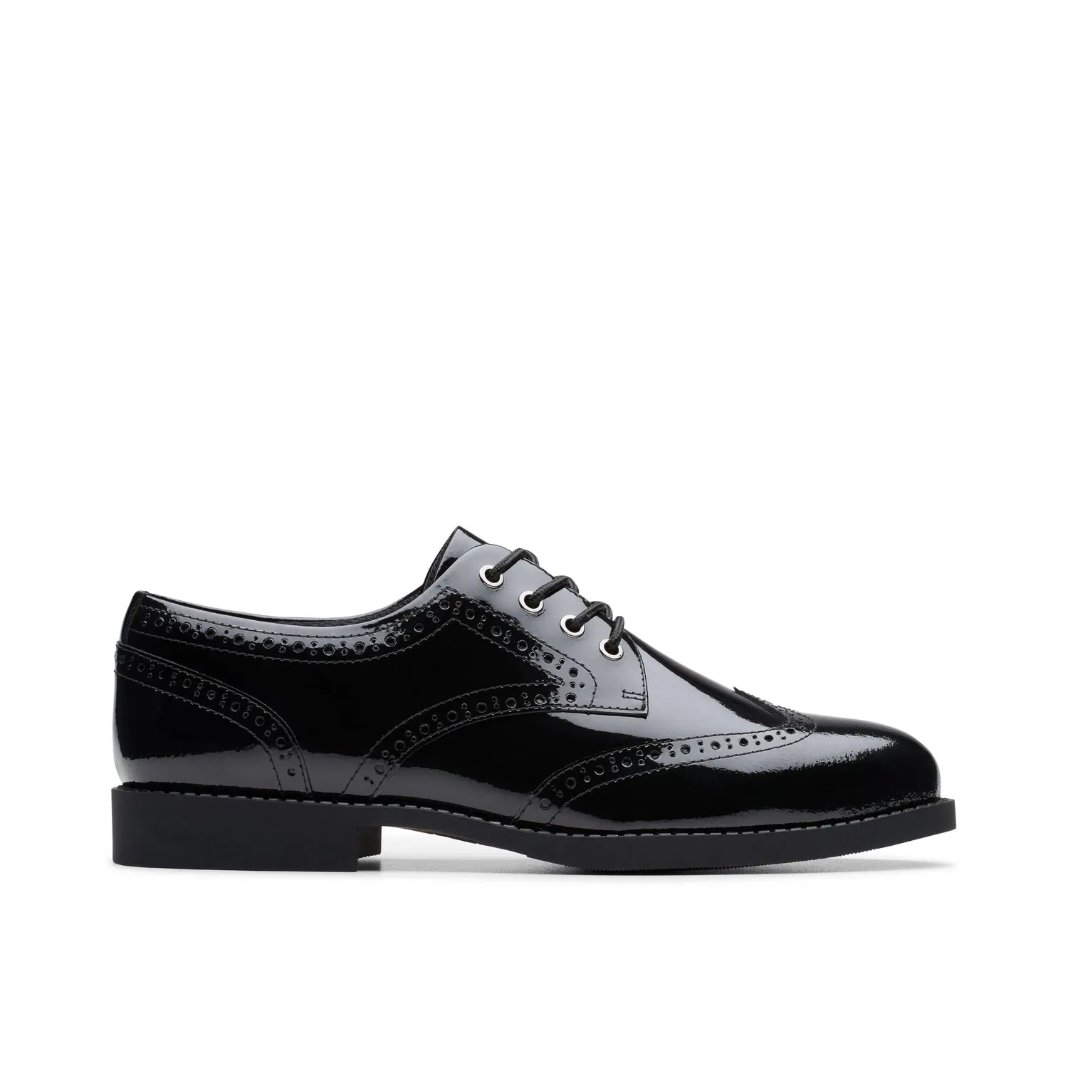 Дерби на шнуровке Clarks с перфорацией, черный