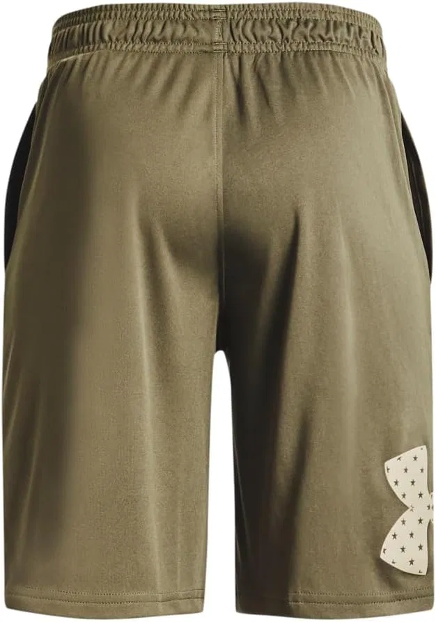 Детские шорты Under Armour Freedom Prototype, (390) Marine Od Green//Desert Sand — фото 3