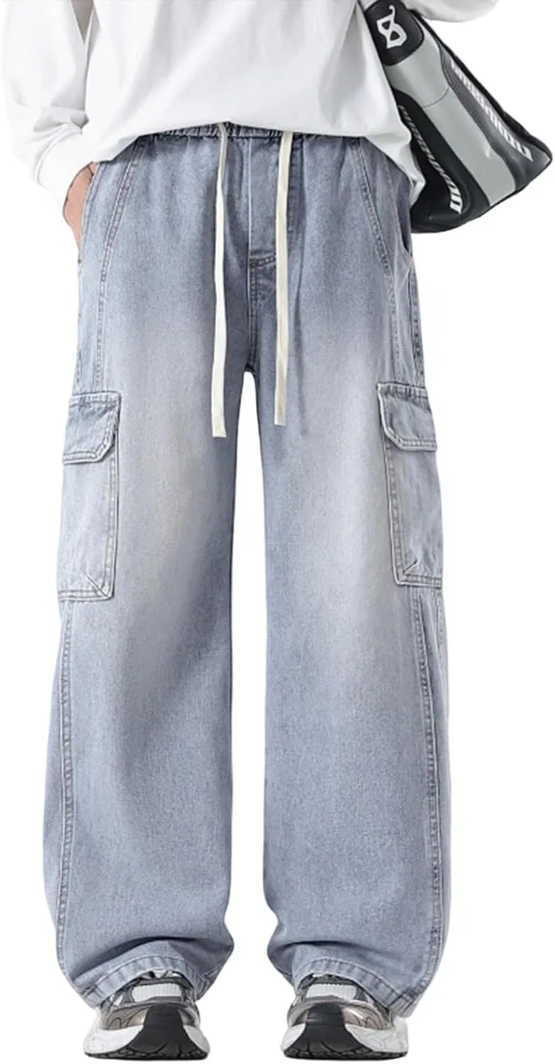 Джинсы свободные Y2K, A15 Light Blue
