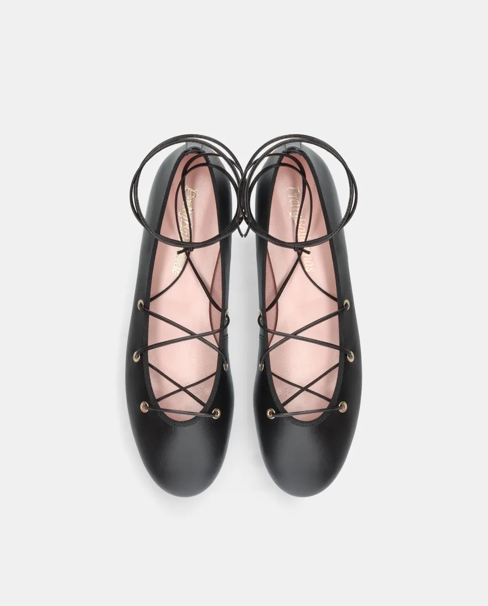 Женские балетки Nicole из мягкой кожи с лентой на щиколотке Pretty Ballerinas, черный — фото 2