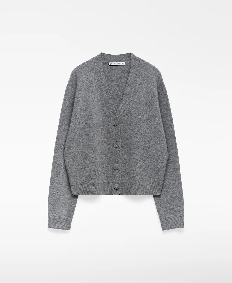 

Женский короткий шерстяной кардиган Adolfo Dominguez, серый