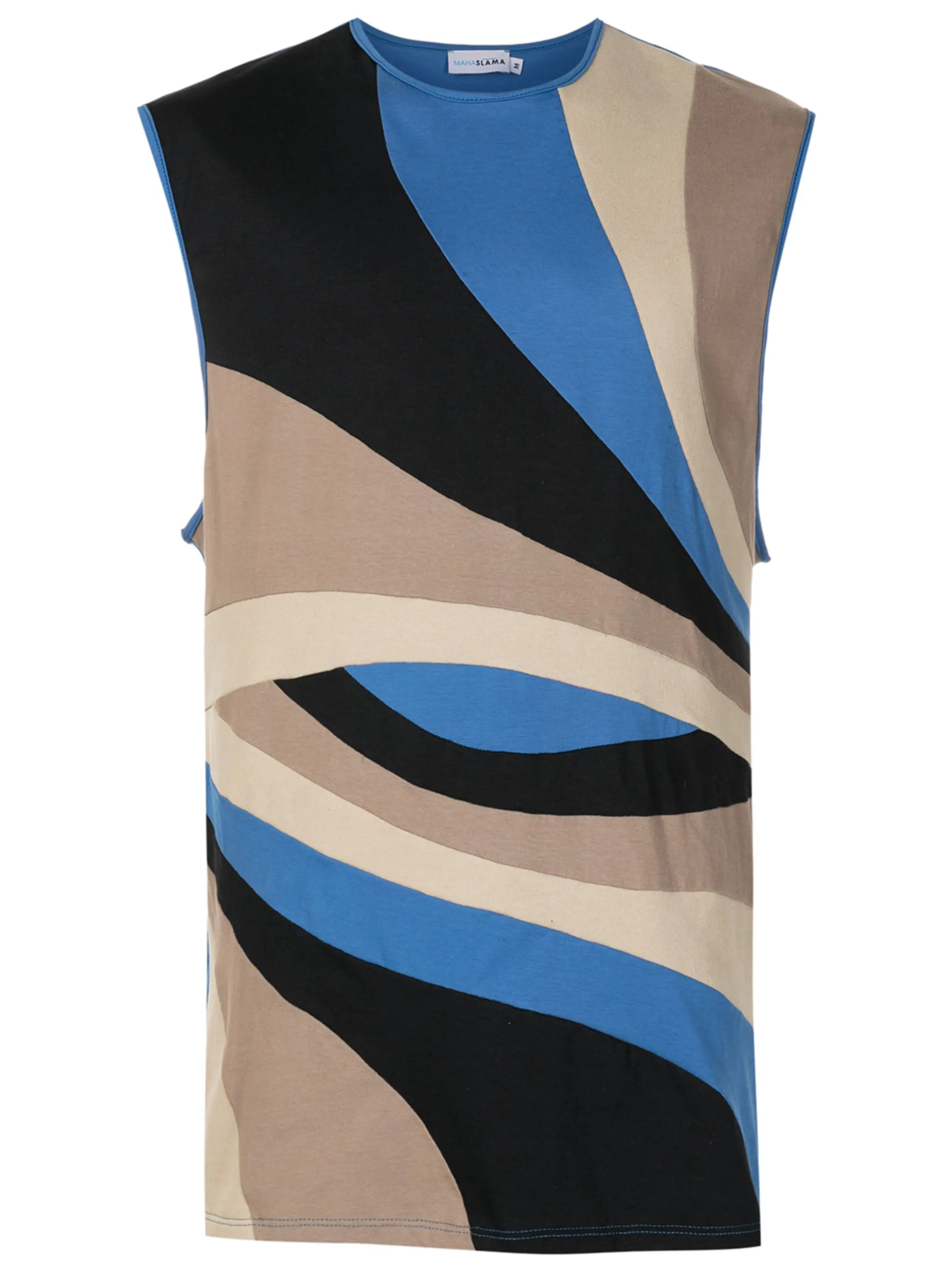 

Топ в стиле колор-блок Amir Slama, кобальтовый синий/черный/песочный