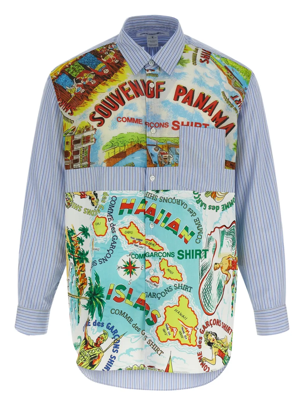 

Рубашка с полосатой вставкой Comme Des Garçons Shirt, синий