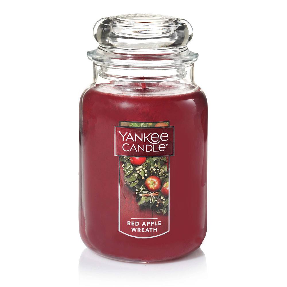 

Yankee Candle Red Apple, венок, 22 унции. Большая Свеча Банка, цвет Dark Red