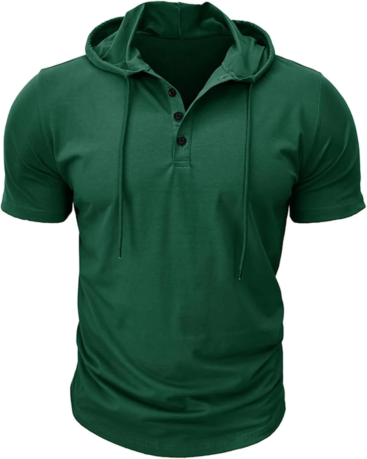 

Мужская футболка с капюшоном на пуговицах