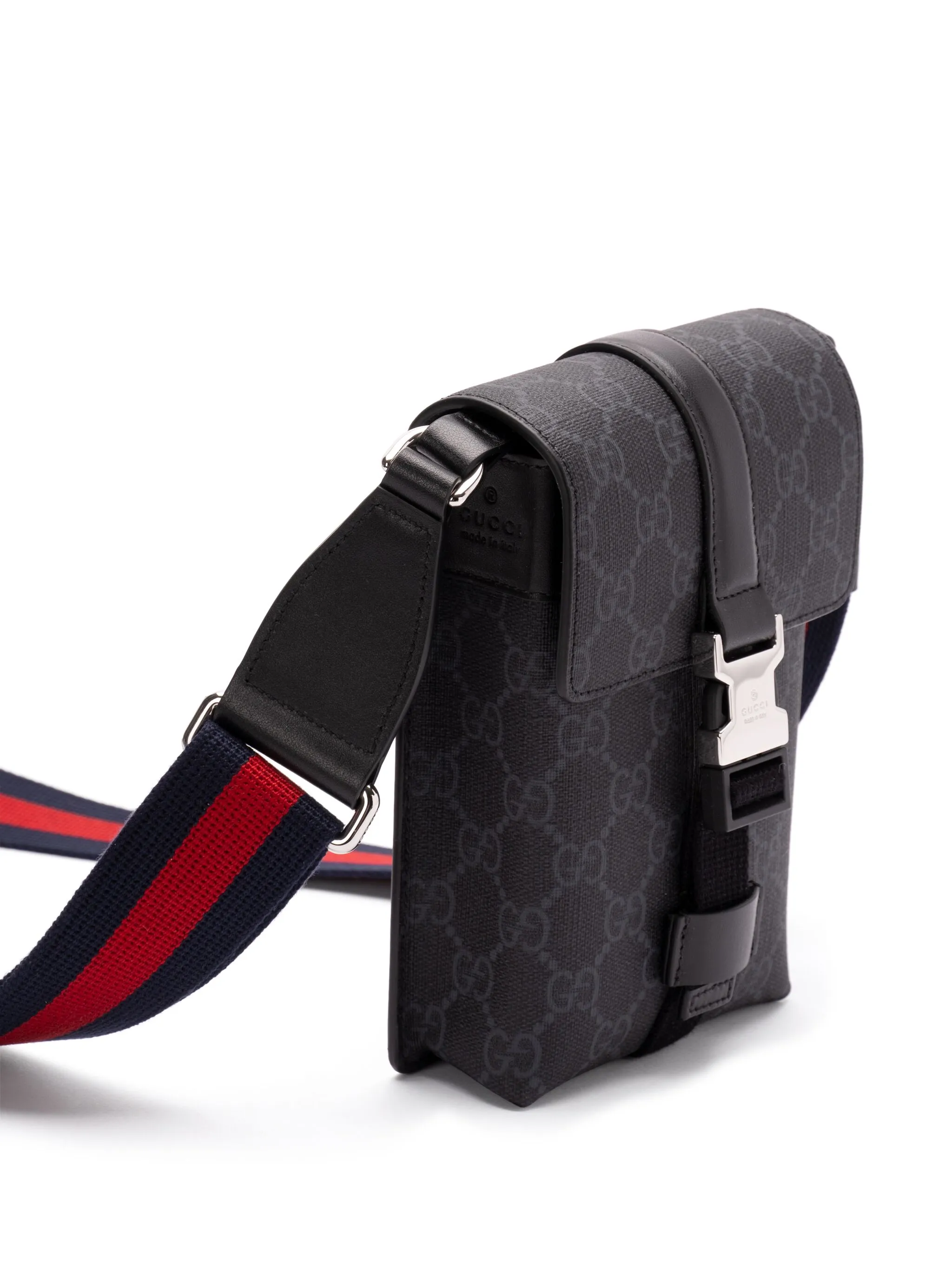 Сумка-мессенджер размера мини с логотипом GG Gucci, черный — фото 3