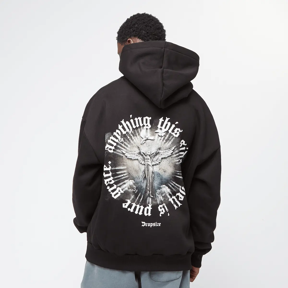 

Худи DropSize Heavy Oversized Side Of Hell, черно-белый