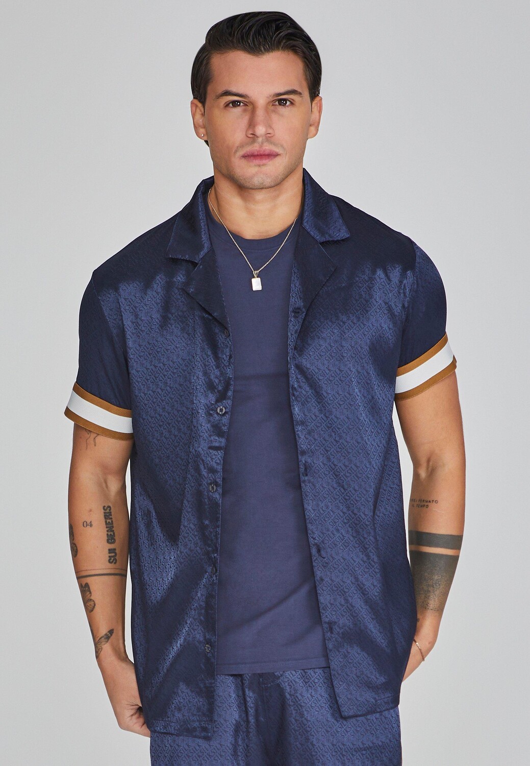 

Курортная рубашка SikSilk, темно-синий