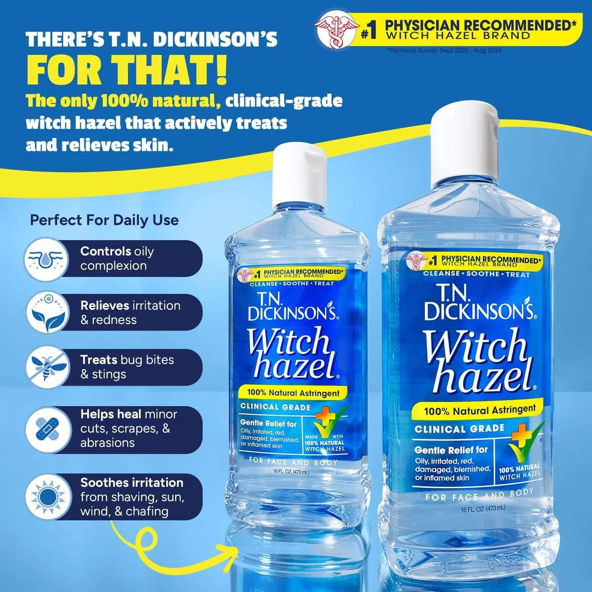 Тоник T.N. Dickinson'S — Гамамелис вяжущий «Witch Hazel Astringent» от, 236.6 мл — фото 3