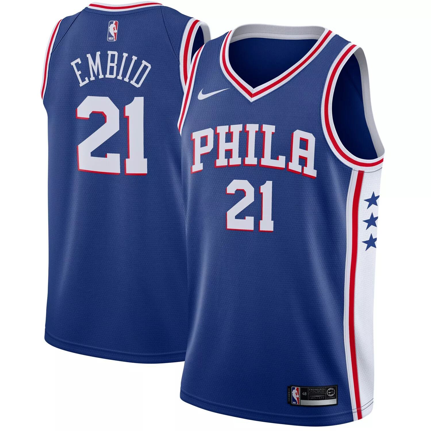 Мужская майка Nike Joel Embiid Royal Philadelphia 76ers Swingman — Icon Edition — фото 4