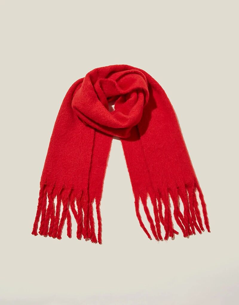

Красный шарф с кисточками Cotton On Phoebe