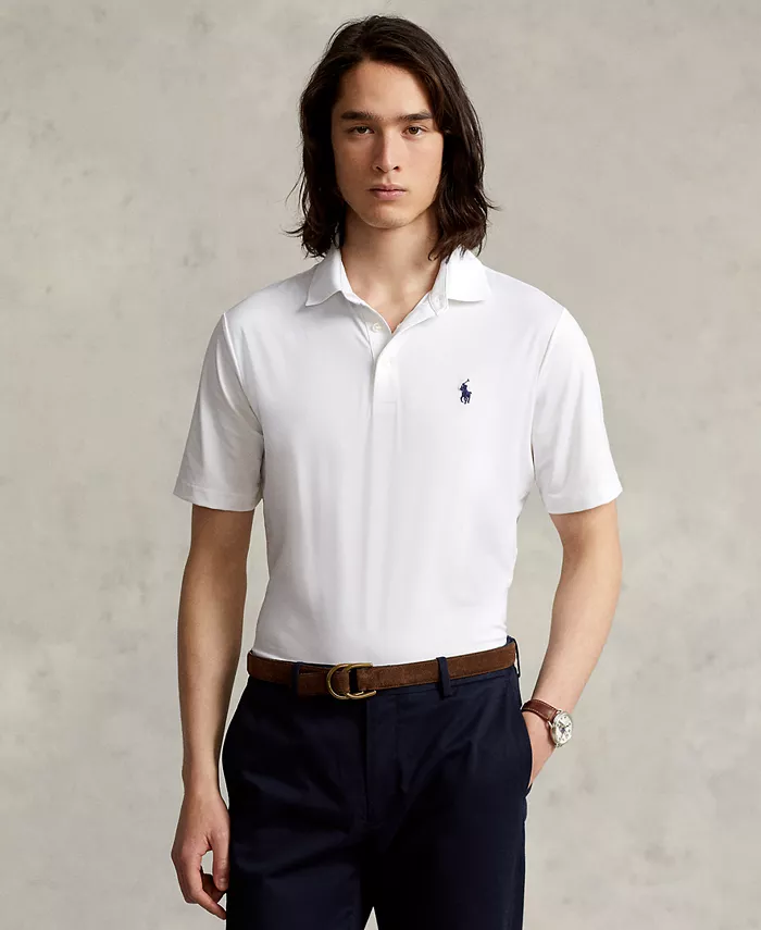 

Мужская классическая поло из функциональной ткани Polo Ralph Lauren, белый