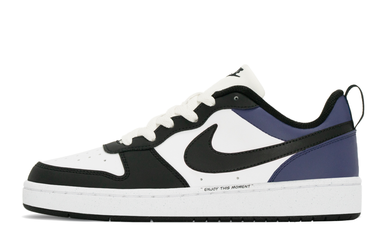 

Nike Court Borough Black Foot Purple амортизация, износостойкие низкие кроссовки для скейтбординга Black Purple детские