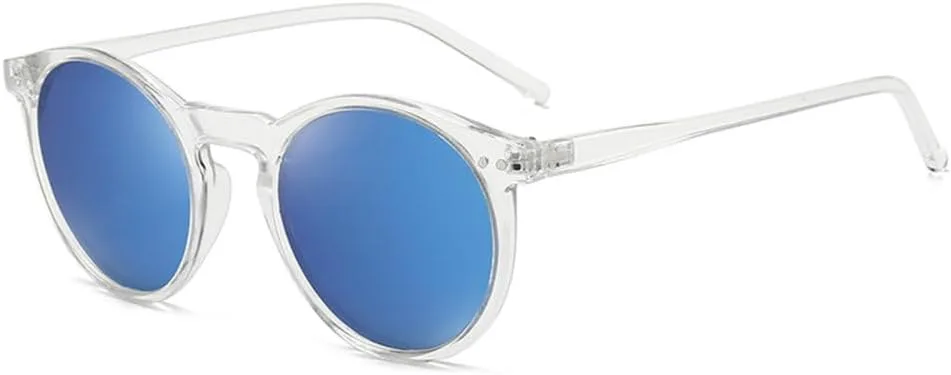 

Модные солнцезащитные очки с мягкой прозрачной оправой и прозрачными линзами, классические винтажные солнцезащитные очки для мужчин и женщин TYUVIVO, Blue