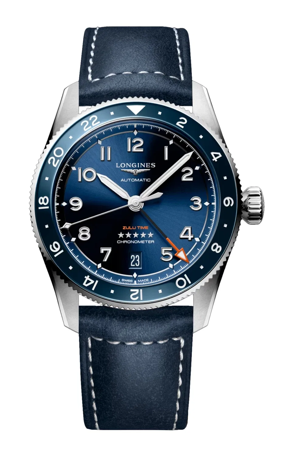 Лонжин Спирит Зулу Тайм - L3.802.4.93.2 LONGINES, золотой
