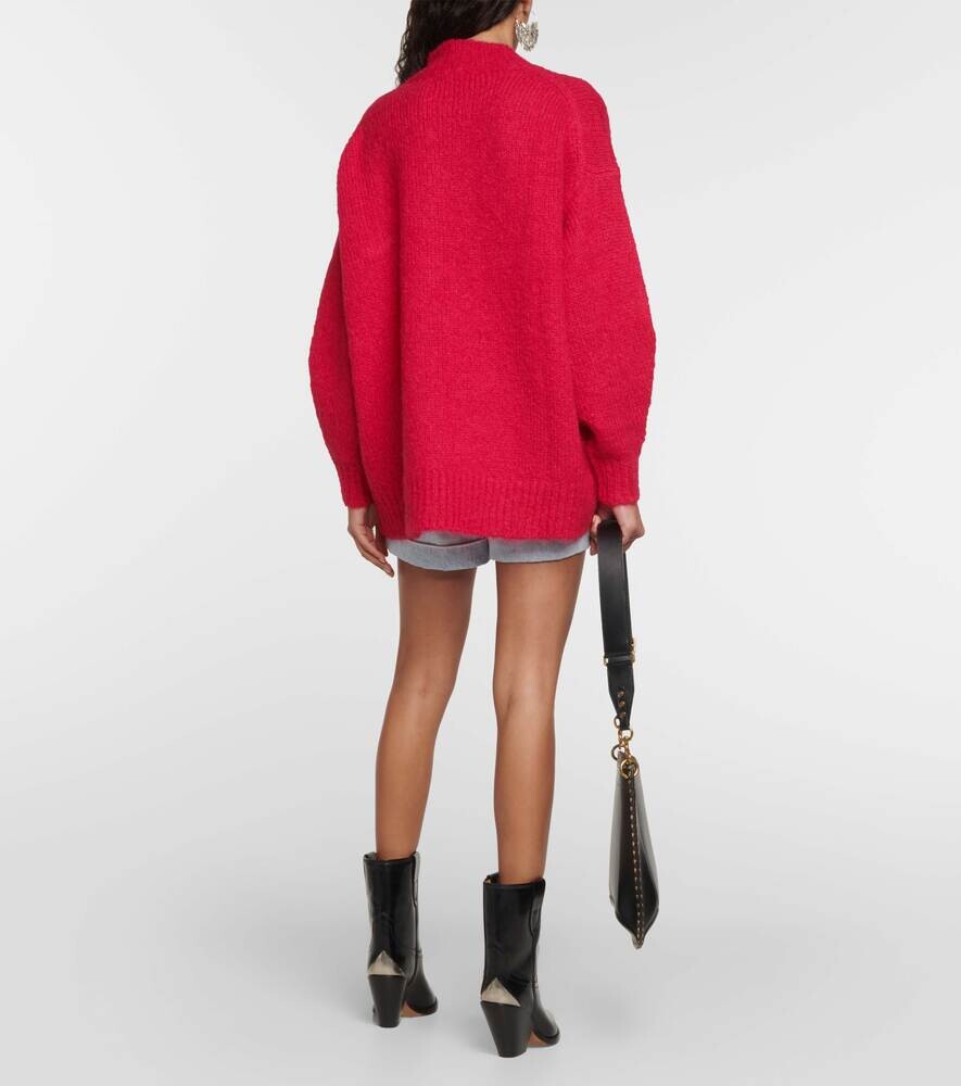Свитер Idol с воротником из смесового мохера ISABEL MARANT, розовый — фото 3