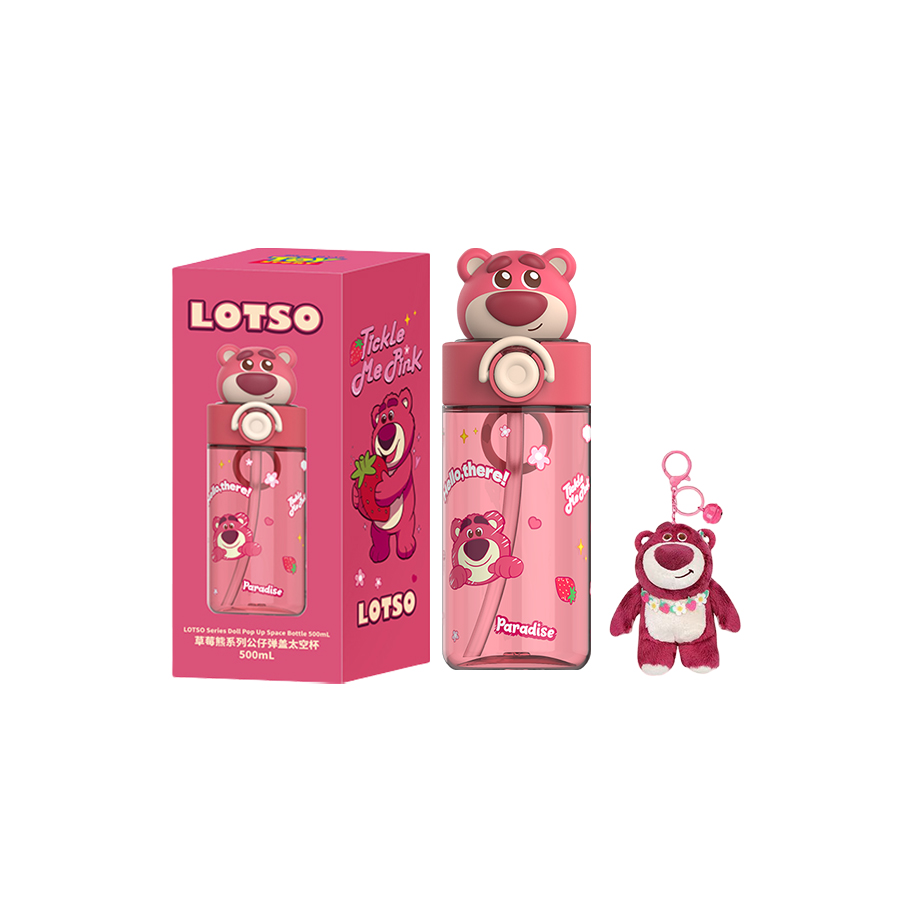 Коллекция Lotso, Stitch, милая мультяшная плюшевая шапка космическая кружка Disney, Lotso (Cup Brush+Straw Brush+Shopping Bag) — фото 2
