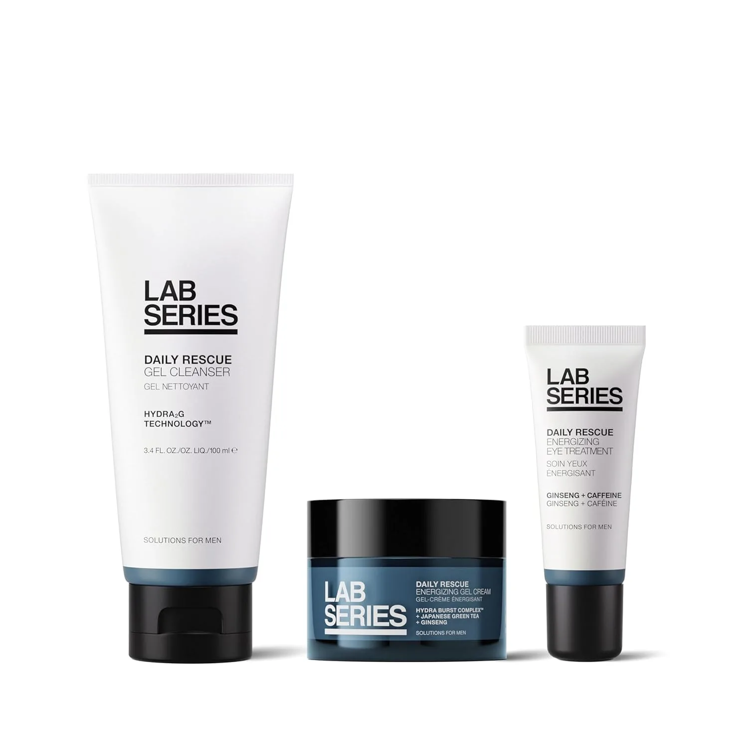 Набор для ежедневного ухода за кожей Lab Series Men's 3 Step Travel Size Friendly Daily Rescue Starter Kit - гель для умывания, увлажняющий гель для лица и крем для области вокруг глаз.