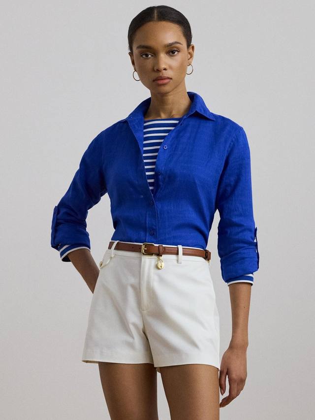 

Льняная рубашка кэрри Ralph Lauren, синий