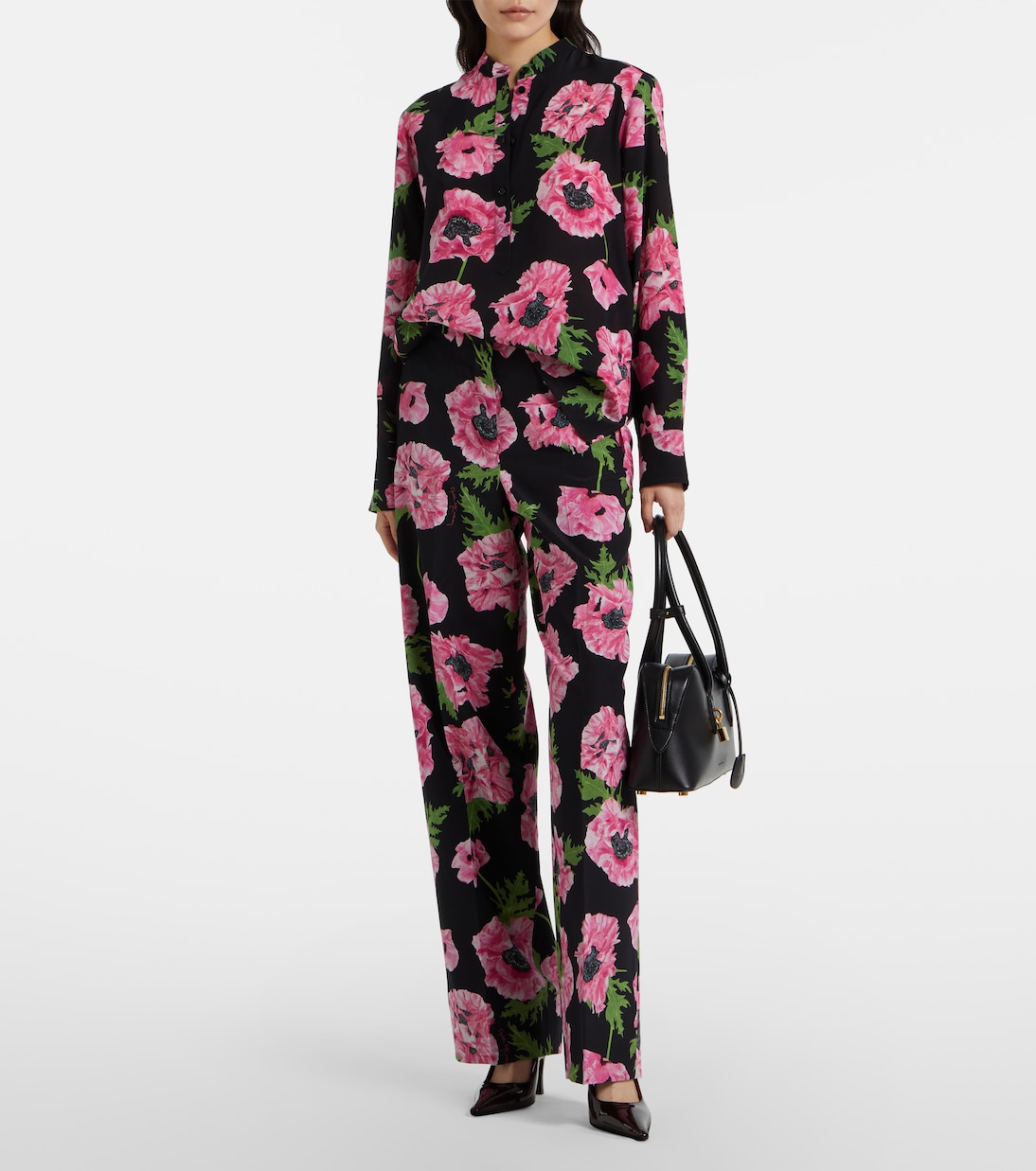 Брюки широкого кроя с цветочным принтом в виде мака Stella McCartney, Poppy Print — фото 2
