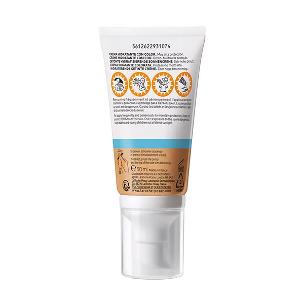 Тонированный увлажняющий солнцезащитный крем Anthelios Uv-Mune 400 Crema Hidratante Spf50 Color La Roche Posay, 50 ml — фото 2