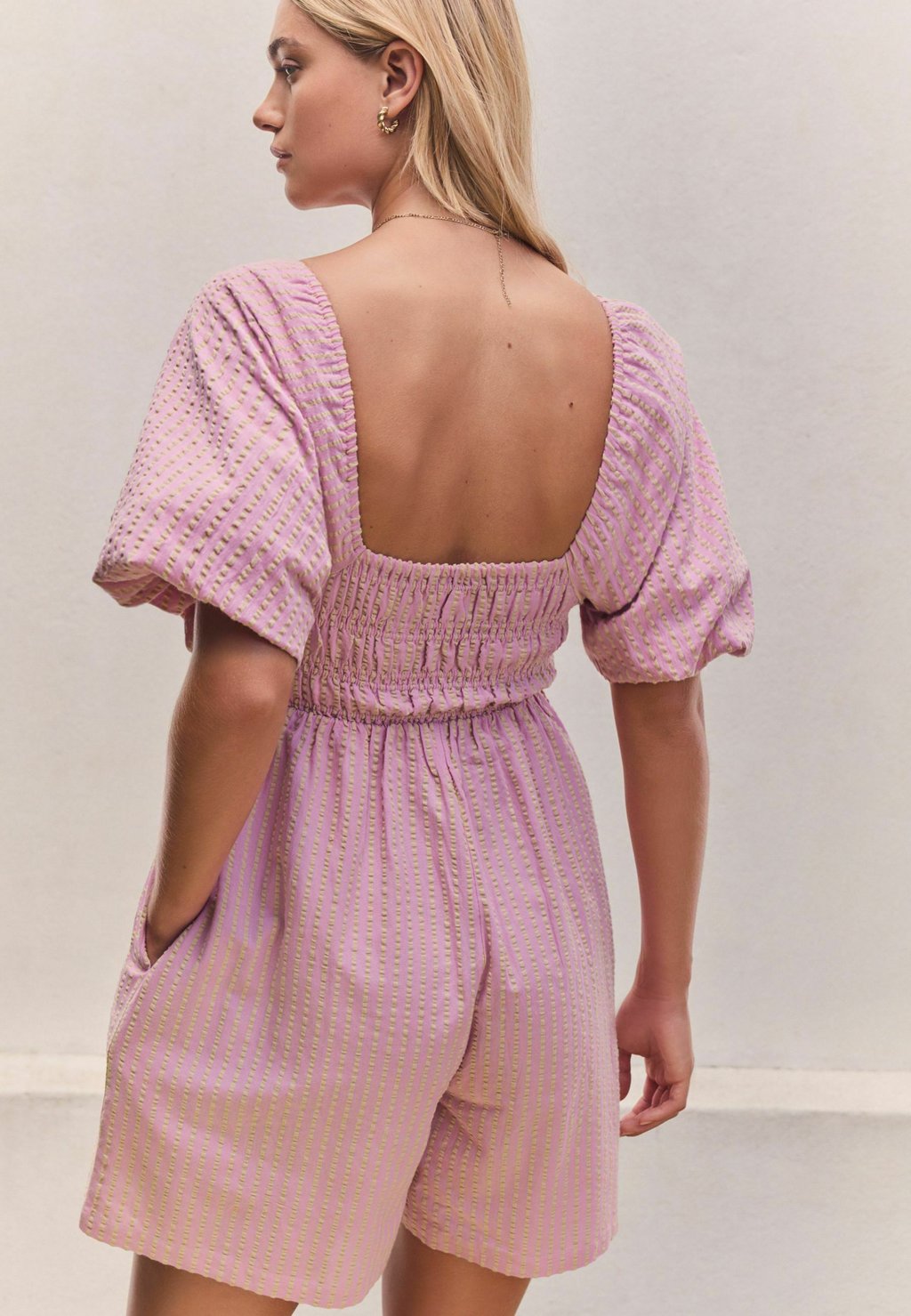 Комбинезон REGULAR FIT - OFF SHOULDER TEXTURED Next, розовый — фото 4