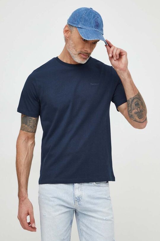 

Хлопковая футболка с Коннором Pepe Jeans, темно-синий