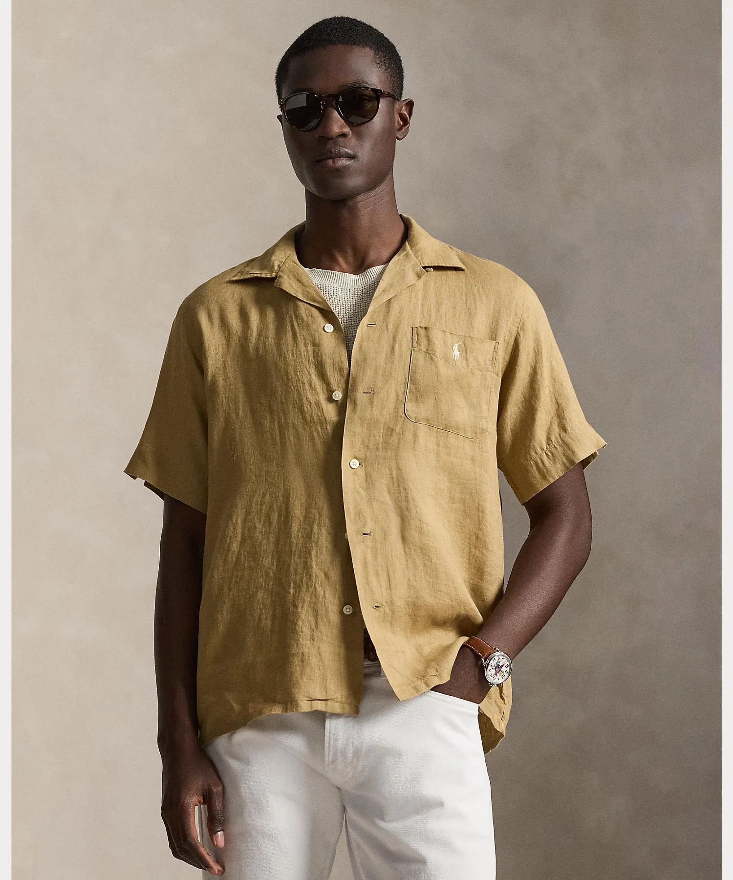 Мужская рубашка POLO RALPH LAUREN Классический крой из льна