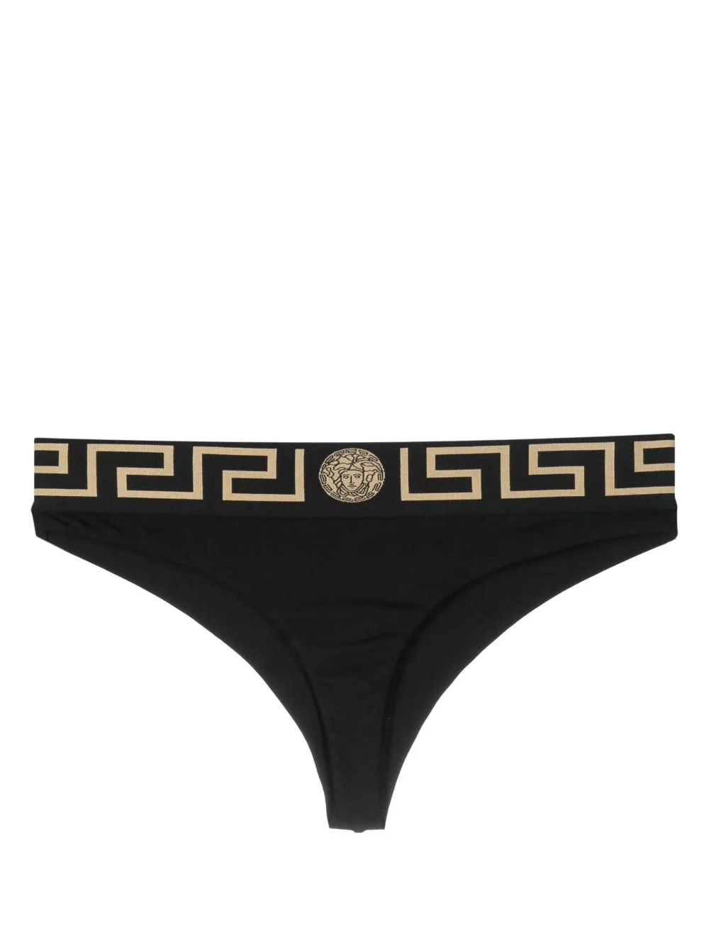 

Трусы-брифы с узором Greca VERSACE, черный