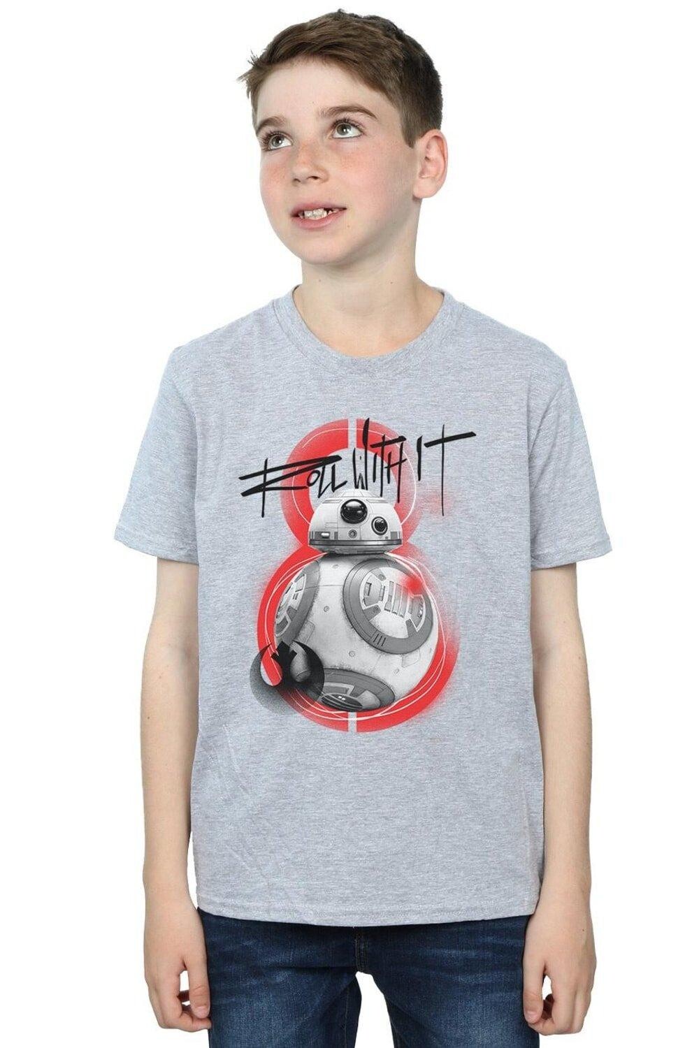 

Футболка «Последний джедай BB-8 Roll With It» Star Wars, серый