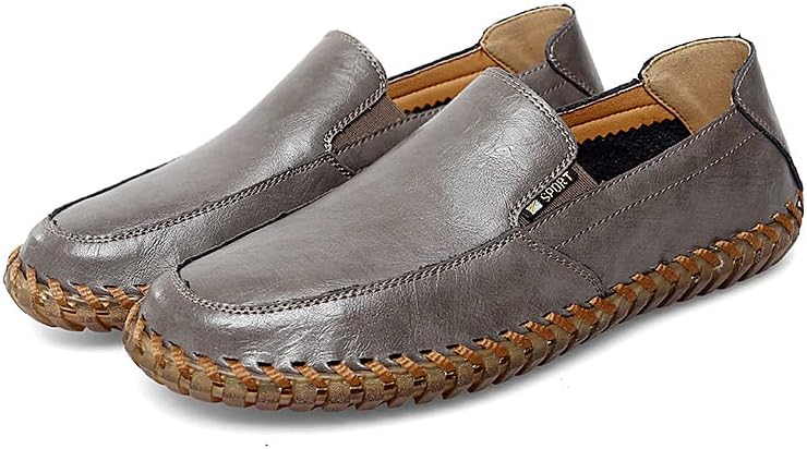 

Мужские повседневные кожаные сандалии AQIXIDX для прогулок на улице и вождения, с закрытым носком, дышащие, легкие сандалии, Greyb