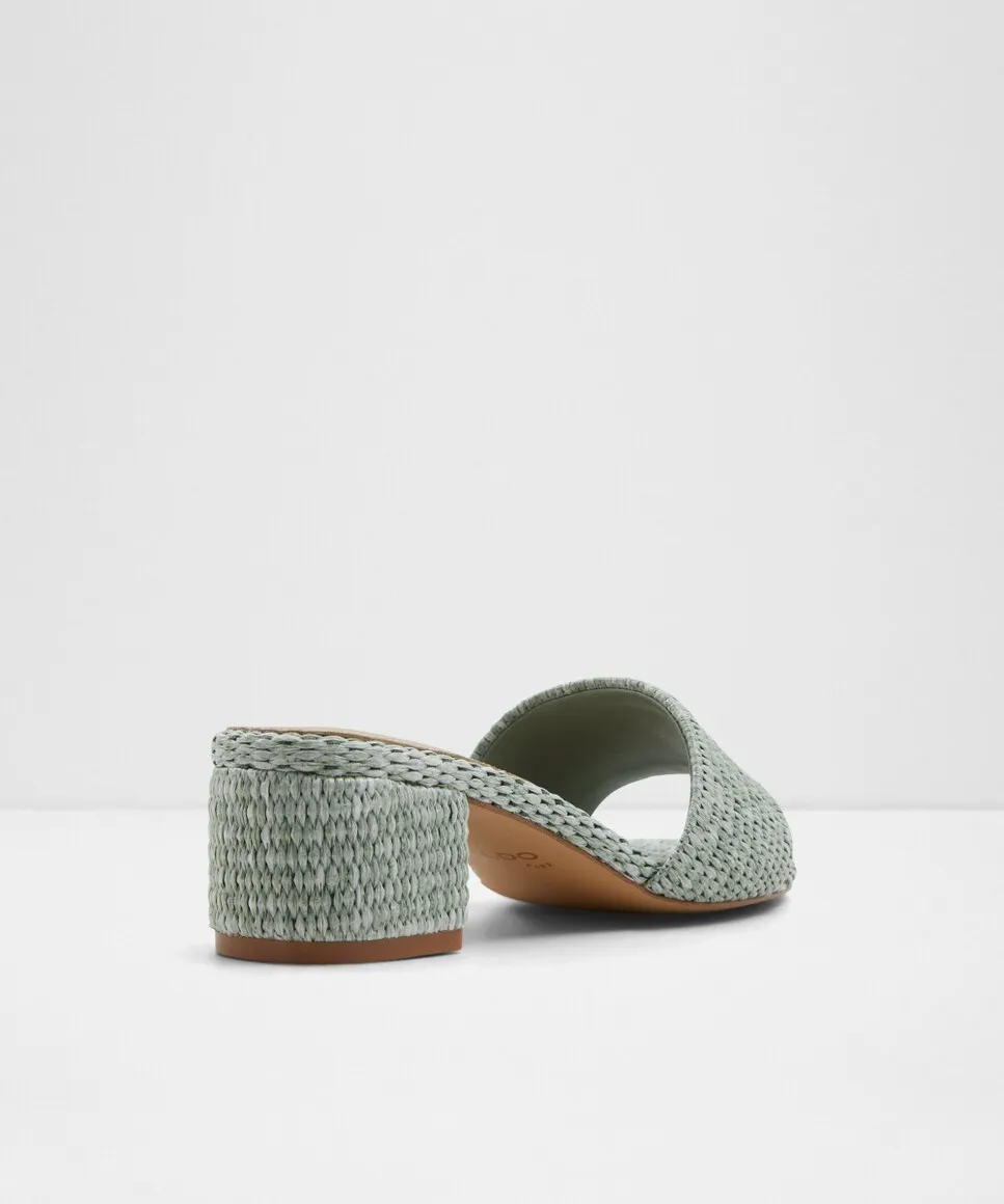 Женские текстильные мюли с квадратным носком Aldo, зеленый — фото 2